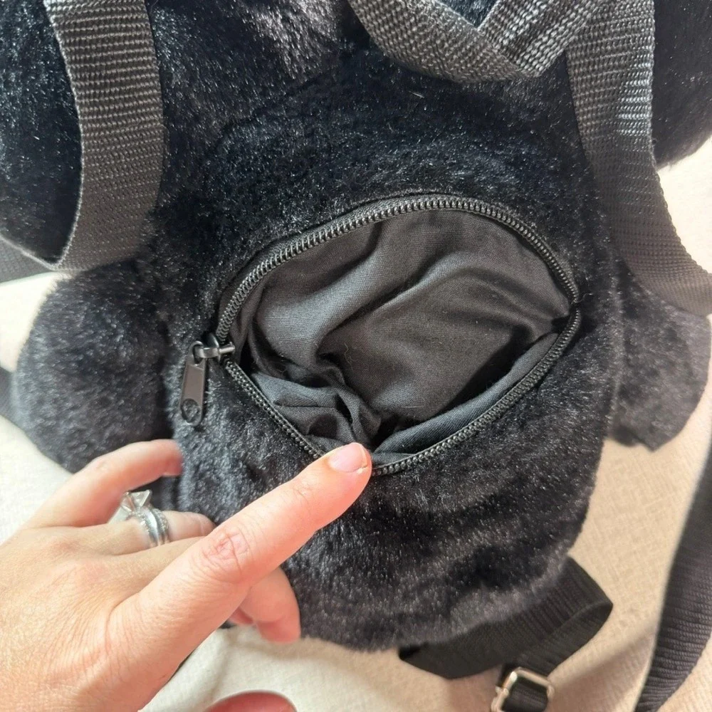 Hot Topic Black Double-Headed Teddy Bear Plush Mini Backpack